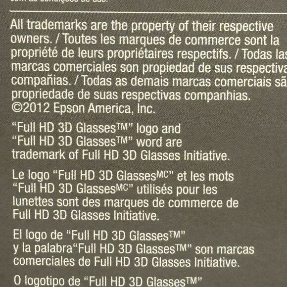 Epson ELPGSO3 RF 3D Glasses - Picture 5 of 12